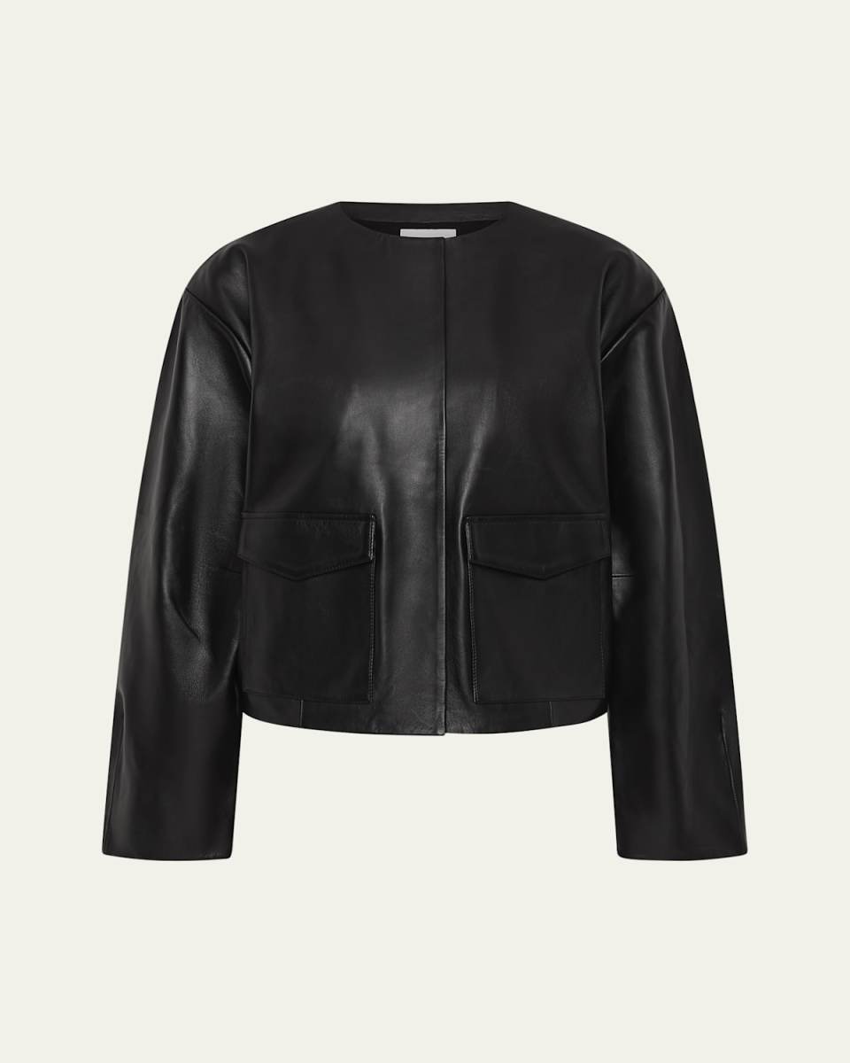 Cocoon Leather Bomber Jacket